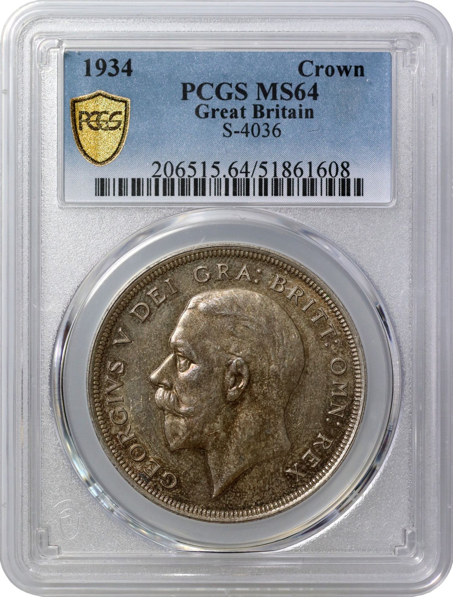 George V 1934 'Wreath' Crown, PCGS MS64, only 932 struck