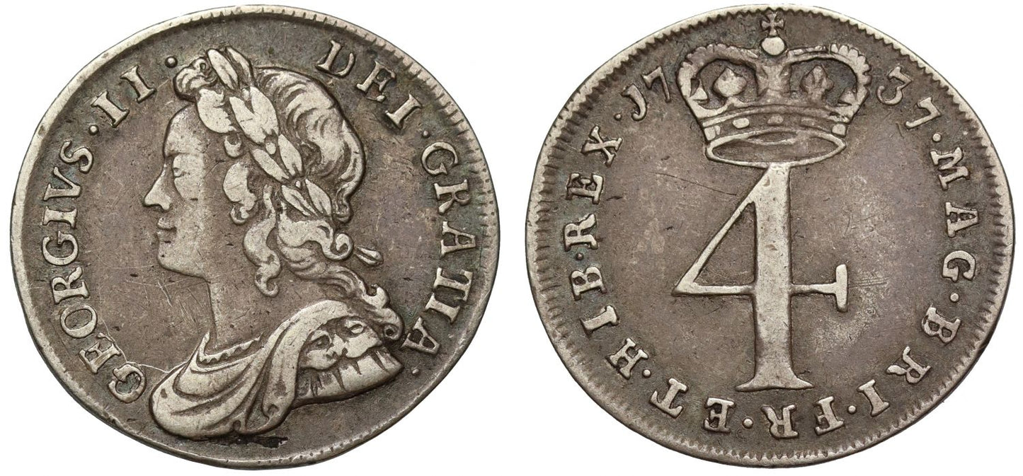 George II 1737 Maundy Fourpence or Groat