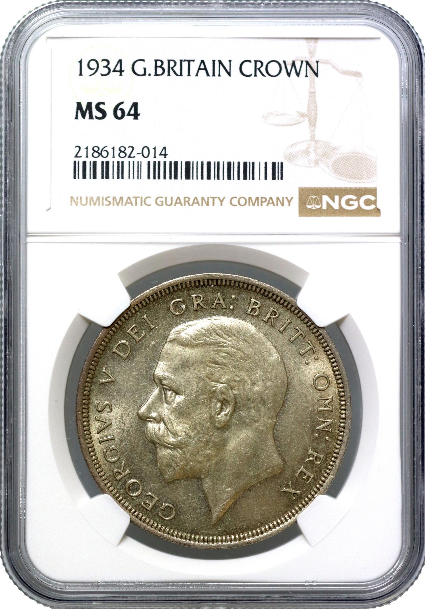 George V 1934 'Wreath' Crown, NGC MS64, rarest date of the type, ex Prince
