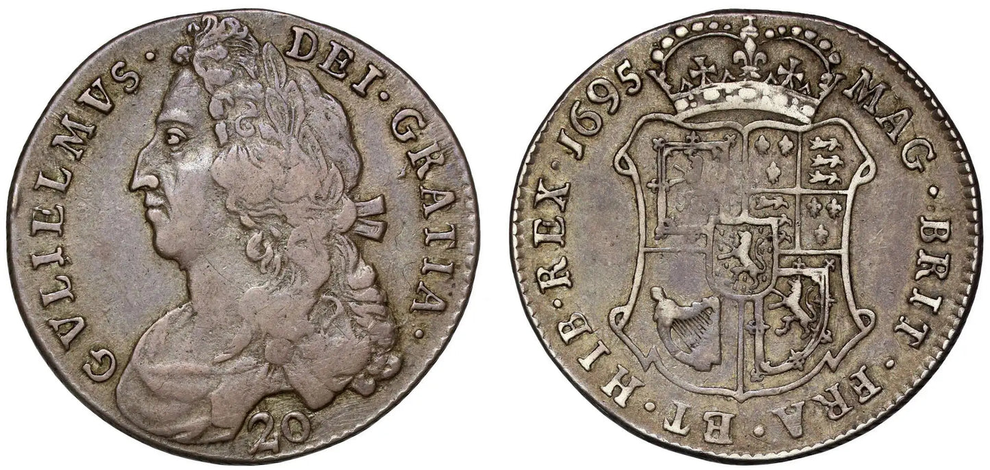 Scotland, William II 1695 Twenty Shillings, first year of issue