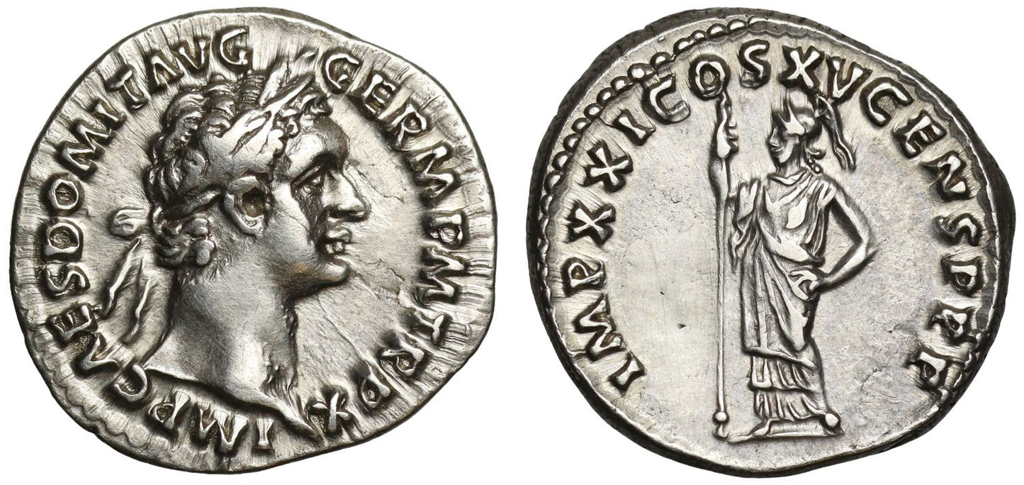 Domitian 81-96 AD, silver Denarius, Rome 95-96 AD