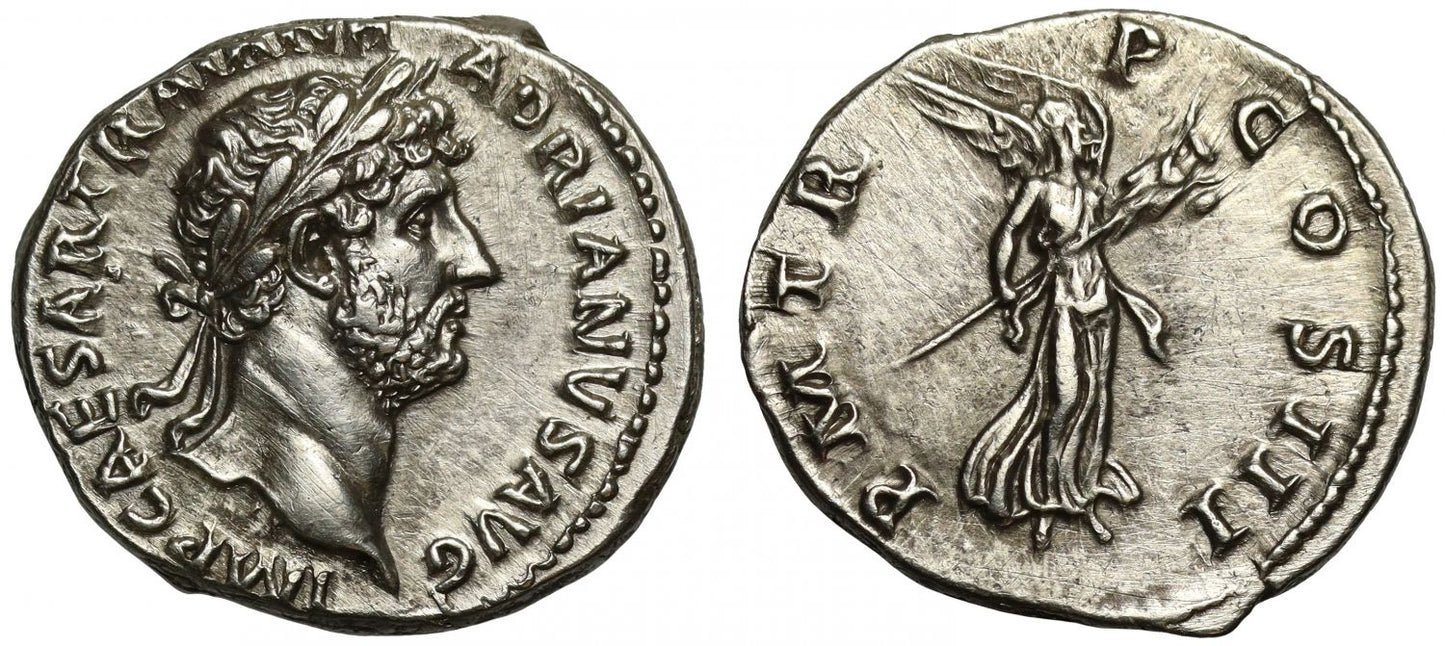 Hadrian 117-138 AD, silver Denarius, Rome 120-121 AD.