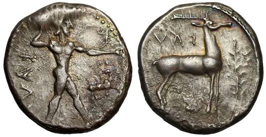Bruttium, Caulonia 450-445 BC, silver Nomos
