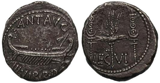 Mark Antony, Silver Legionary Denarius, Legion VI.