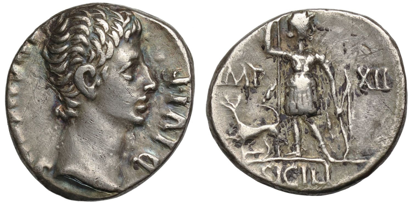 Augustus, Silver Denarius, Diana of Naulochus.