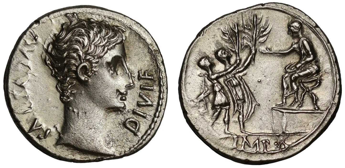Augustus, Silver Denarius, Lugdunum