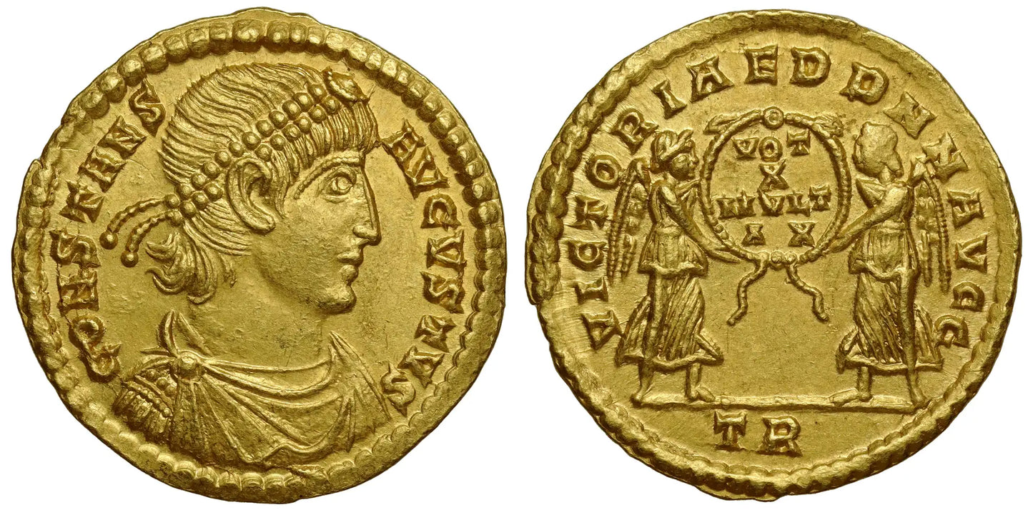 Constans (AD 337-350), Gold Solidus, Trier.