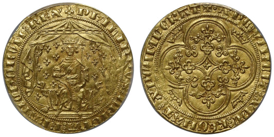 France, Philippe VI gold Pavillon d'Or, MS64