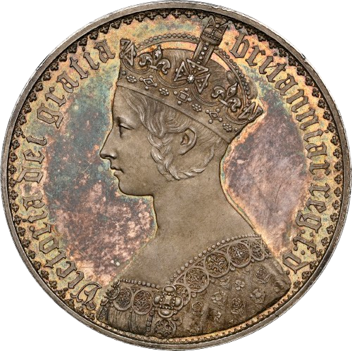 Victoria 1847 Gothic Crown Pure Silver 