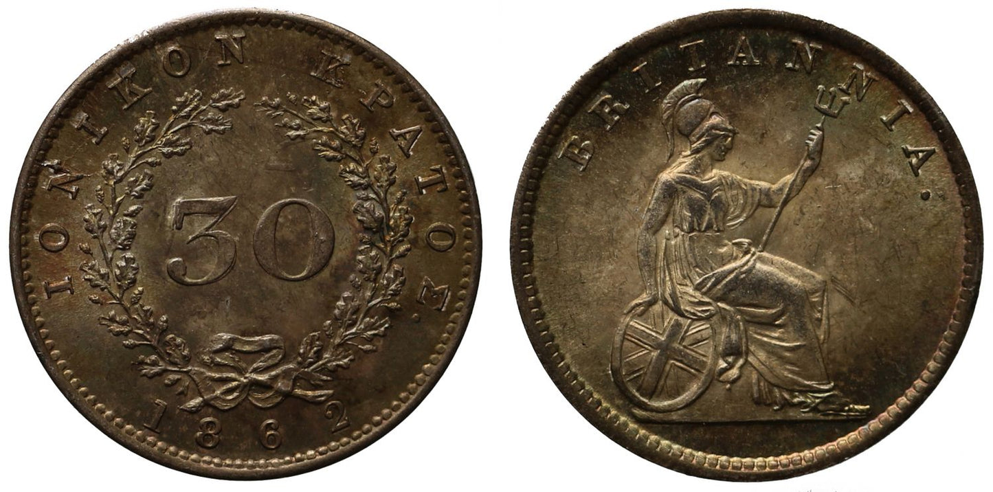 Ionian Islands, 1862 30-Lepta