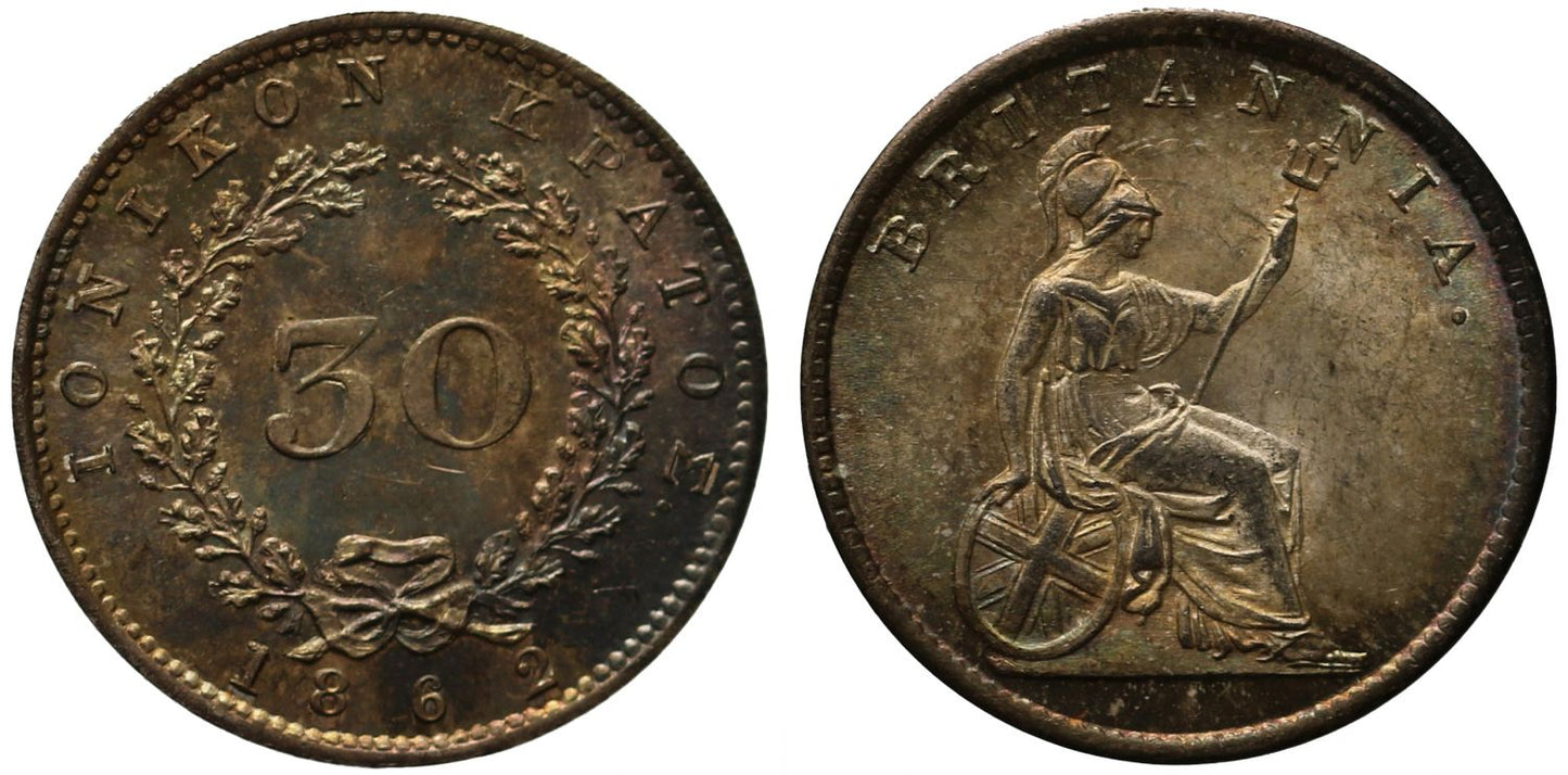 Ionian Islands, 1862 30-Lepta