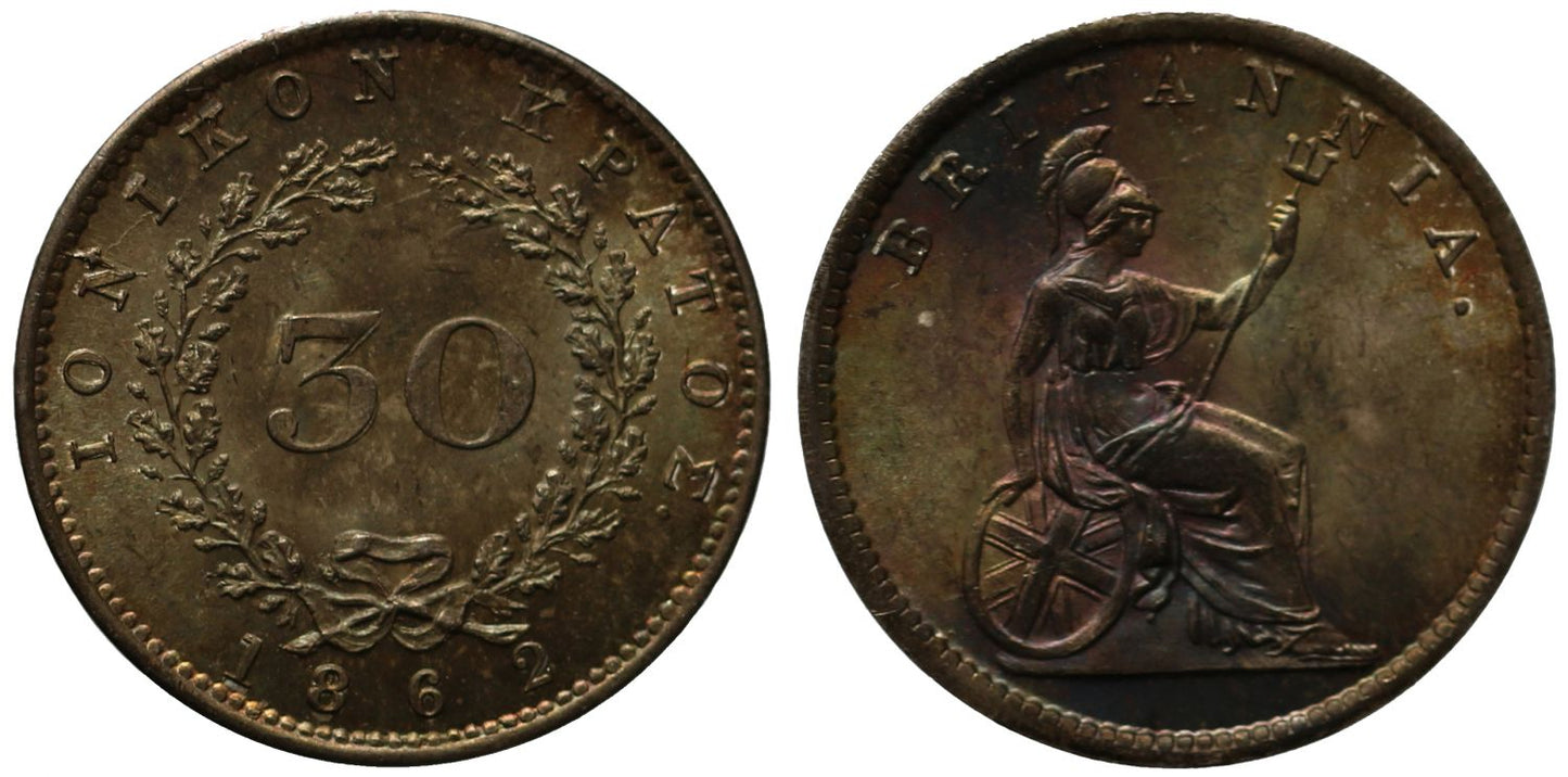 Ionian Islands, 1862 30-Lepta