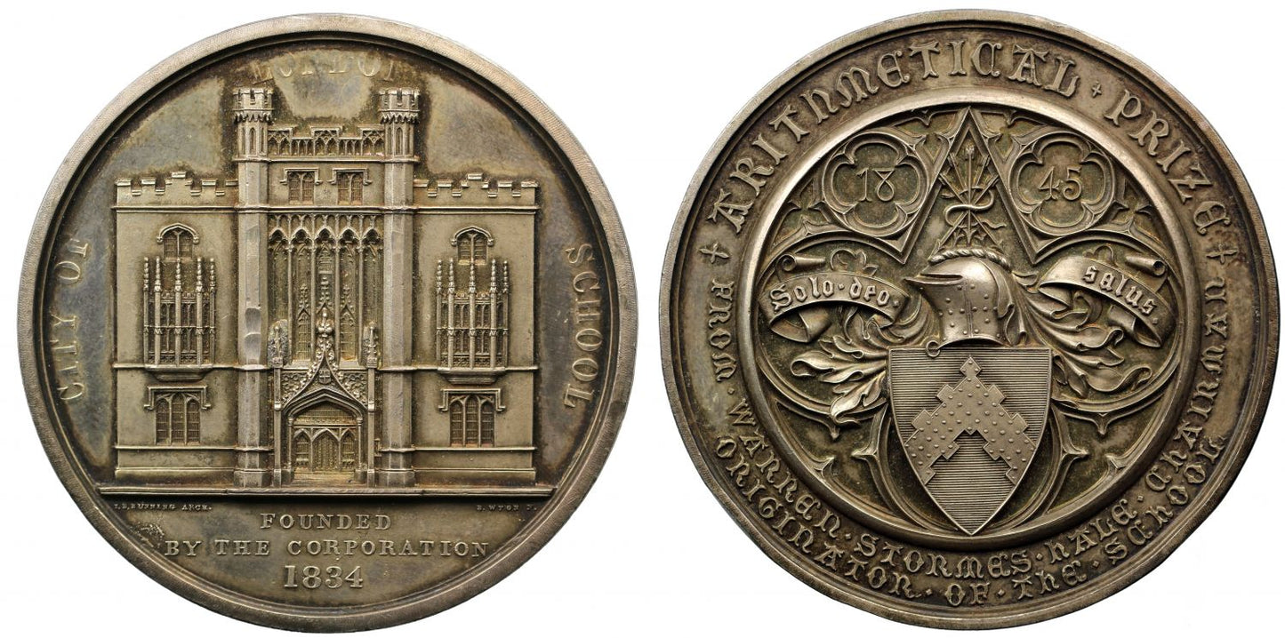 City of London School, Silver Prize Medal for Arithmetic.