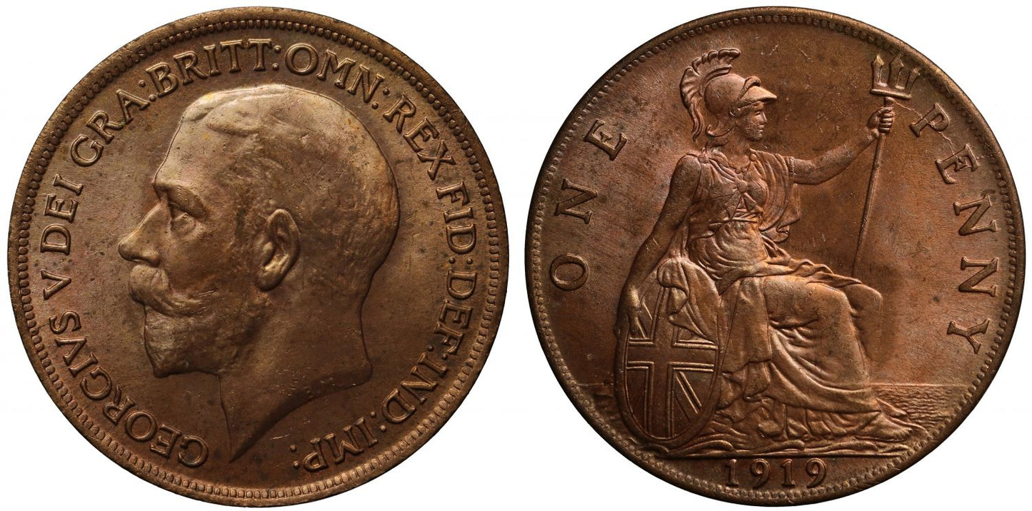 George V 1919 Penny MS64RD