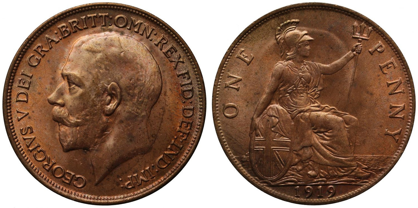 George V 1919 Penny MS64RD