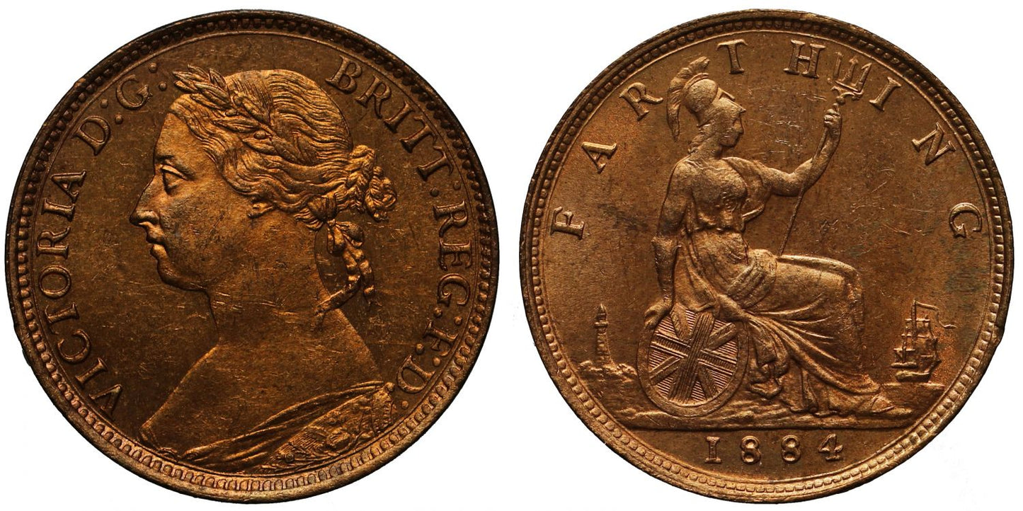 Victoria 1884 Farthing MS64RD