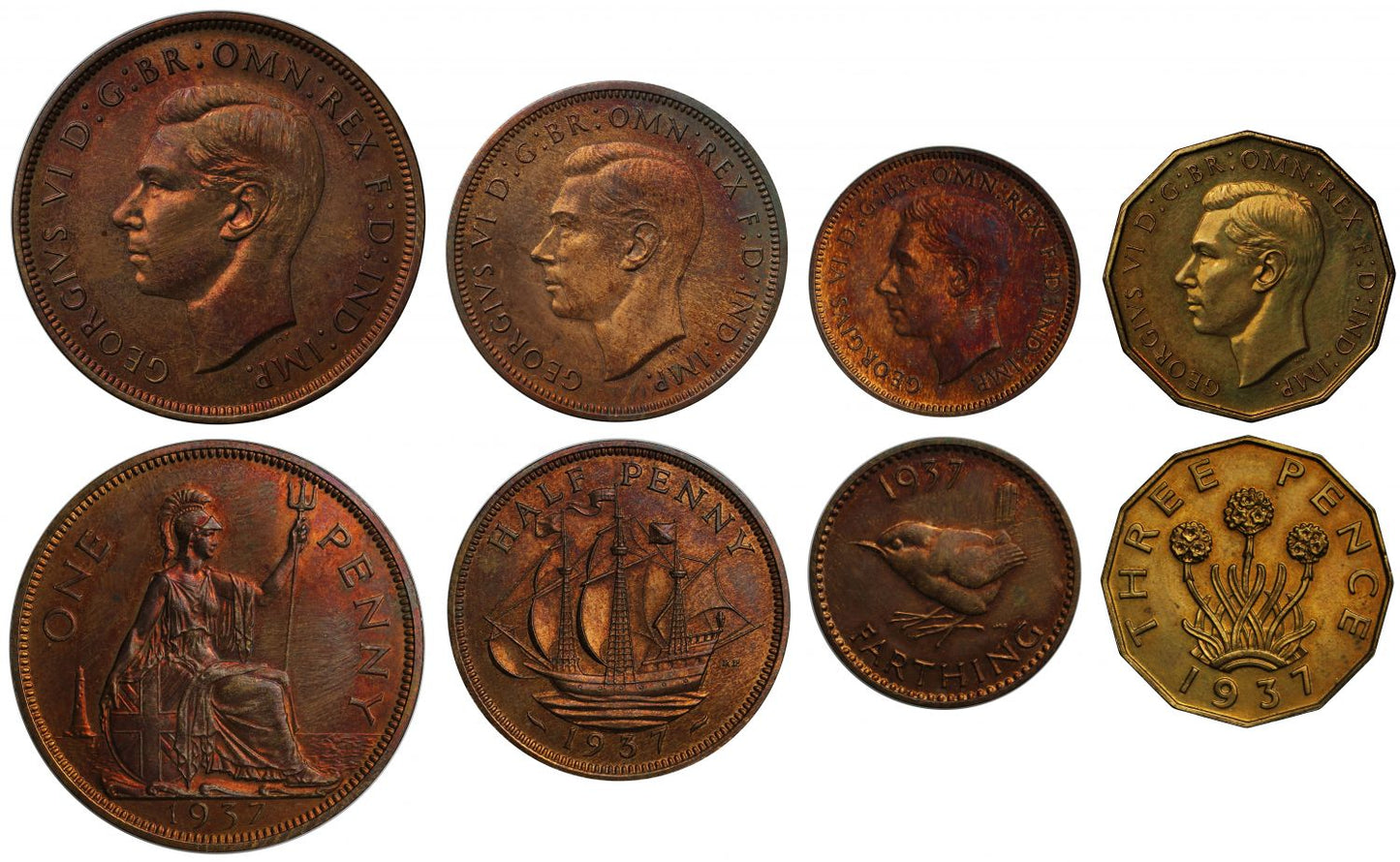 George VI 1937 Proof Set Crown to Farthing