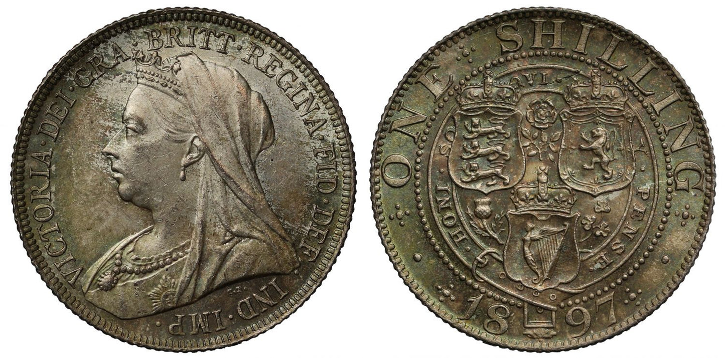 Victoria 1897 Shilling, old head, engraved by Thomas Brock