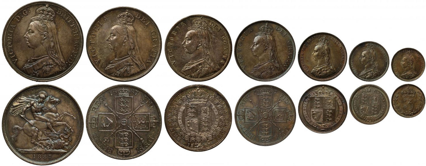 Victoria 1887 currency Set