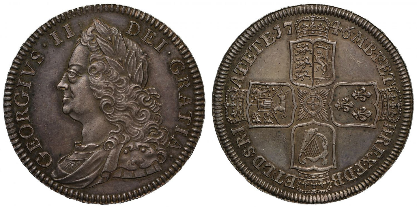 George II 1746 proof Halfcrown PF63