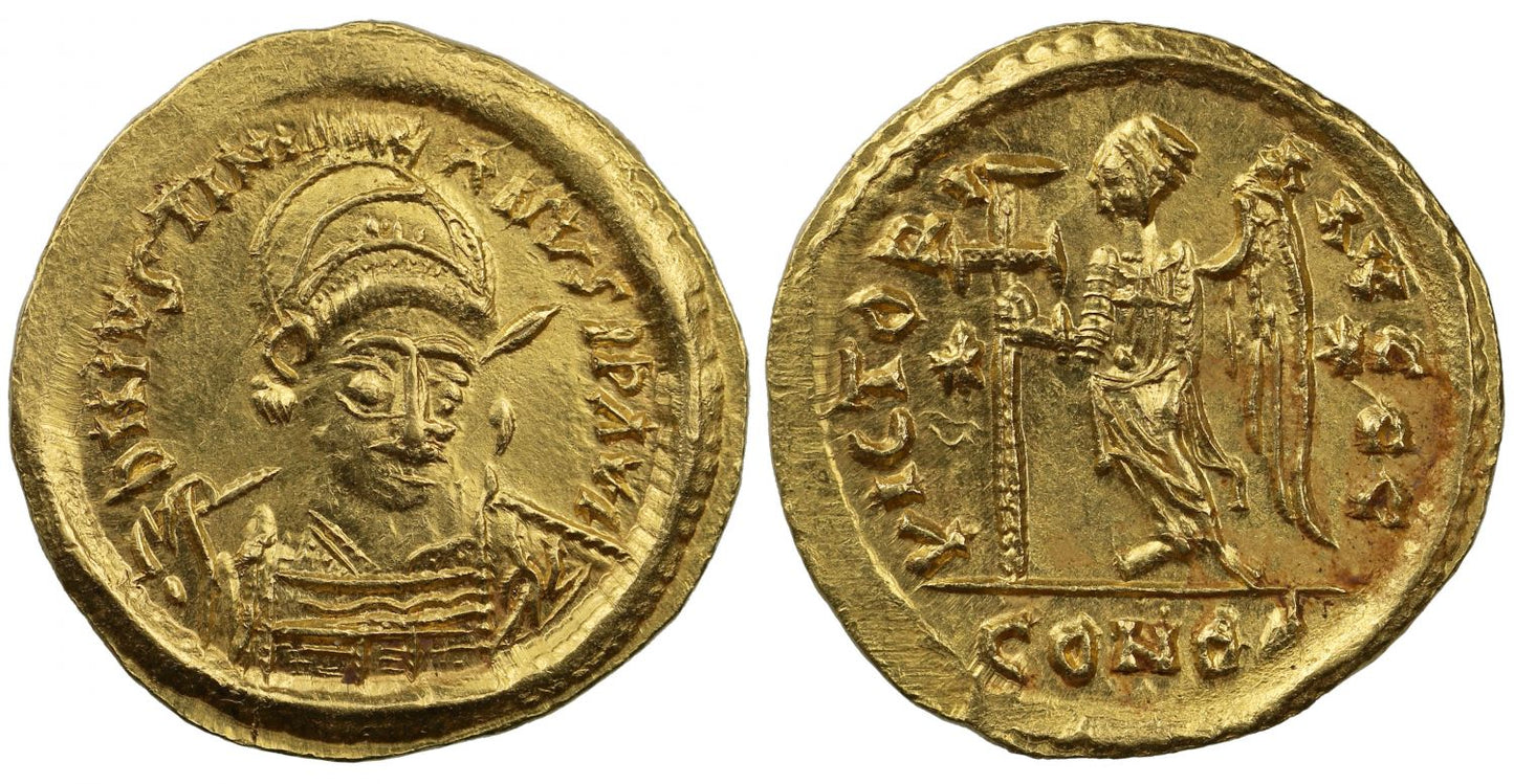 Justinian I, Solidus, Thessalonica, MS 5/5, 3/5