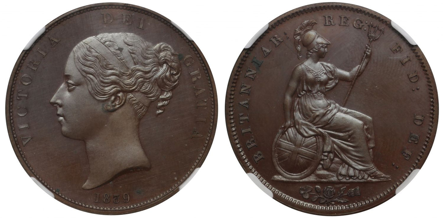 Victoria 1839 Proof Penny PF64BN