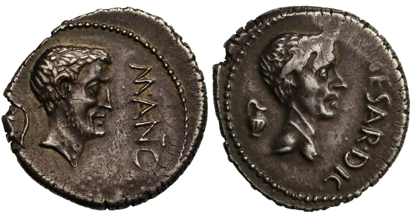 Mark Antony and Julius Caesar, Silver Denarius