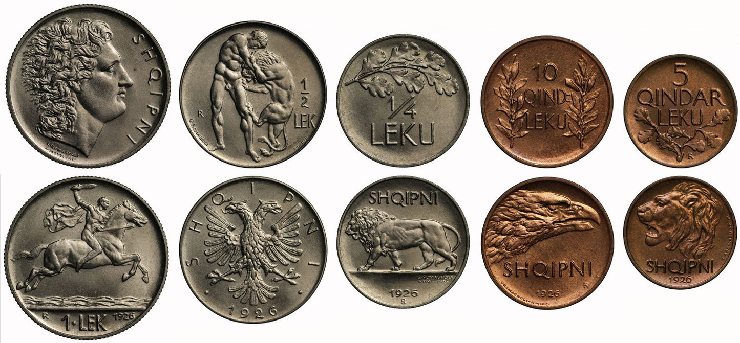 Albania, 1926-R set of Five