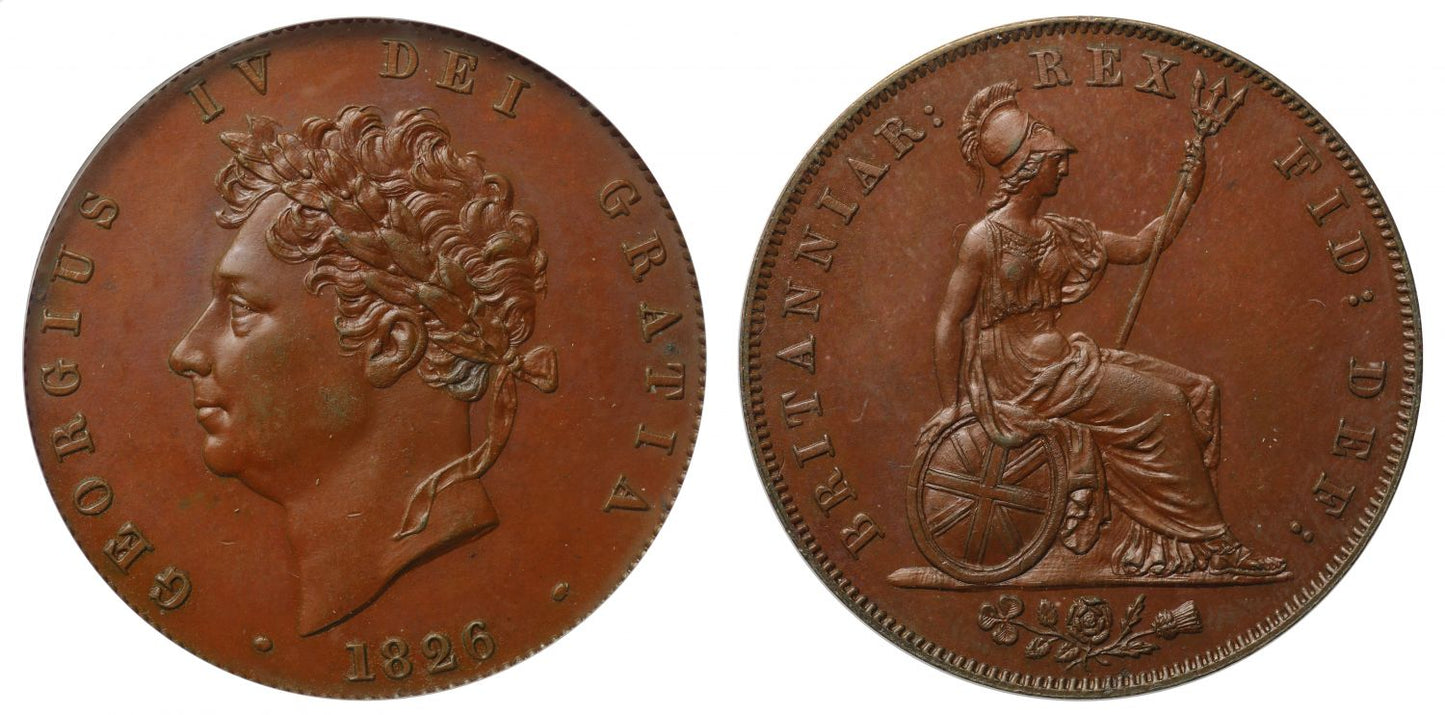 George IV 1826 proof Halfpenny, as issued in the proof sets, CGS UK 85
