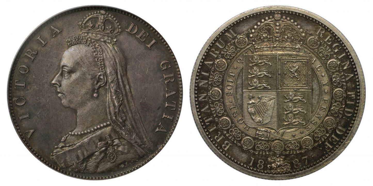 Victoria 1887 proof Halfcrown CGS AU78