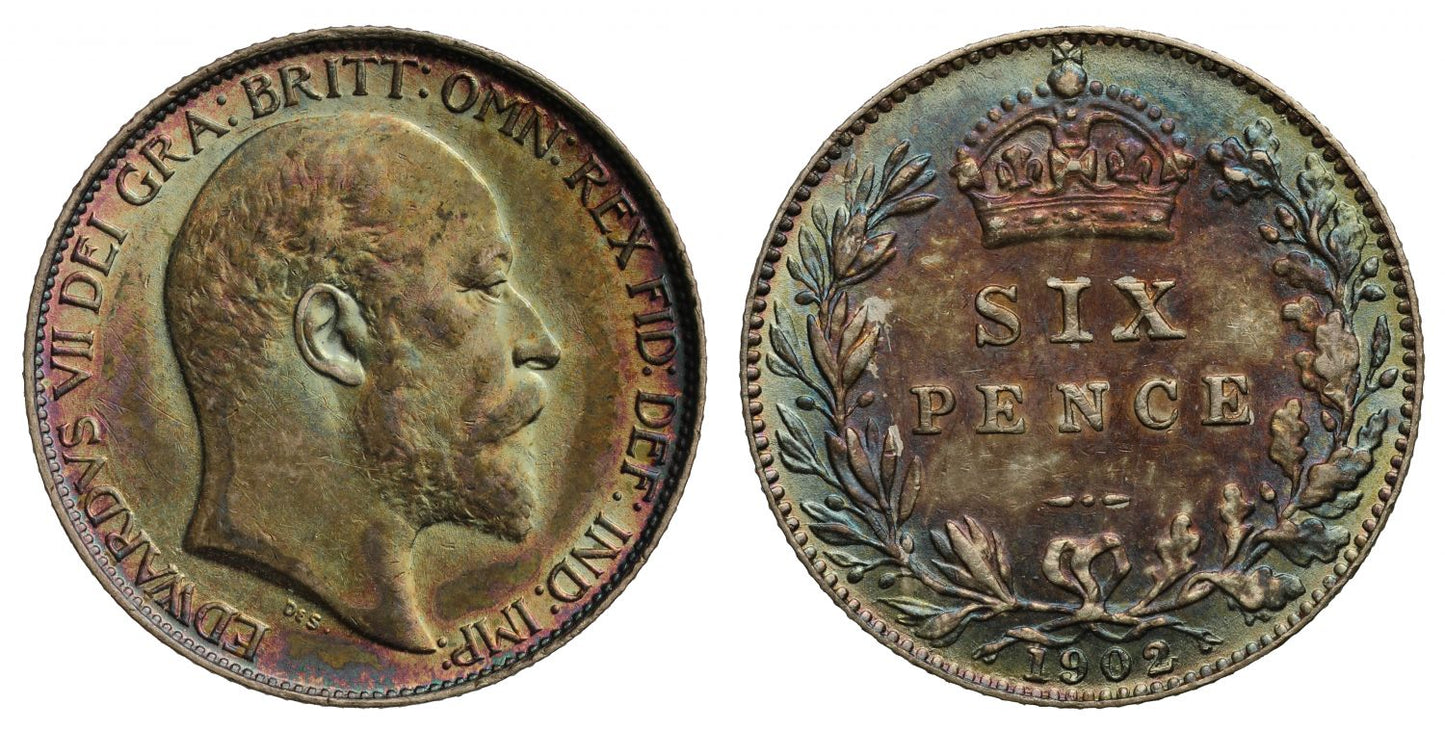 Edward VII 1902 matt proof Sixpence, Coronation issue