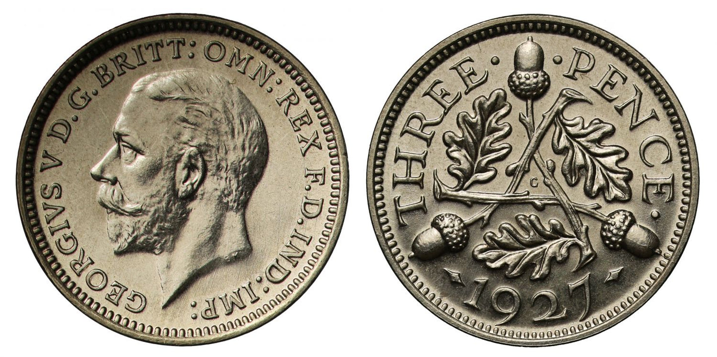 George V 1927 silver proof Threepence