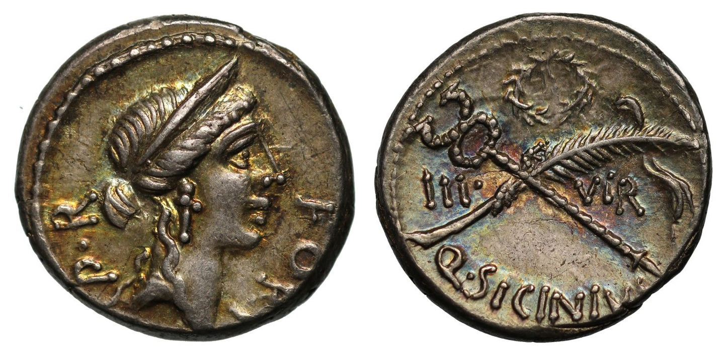 Q. Sicinius, Silver Denarius