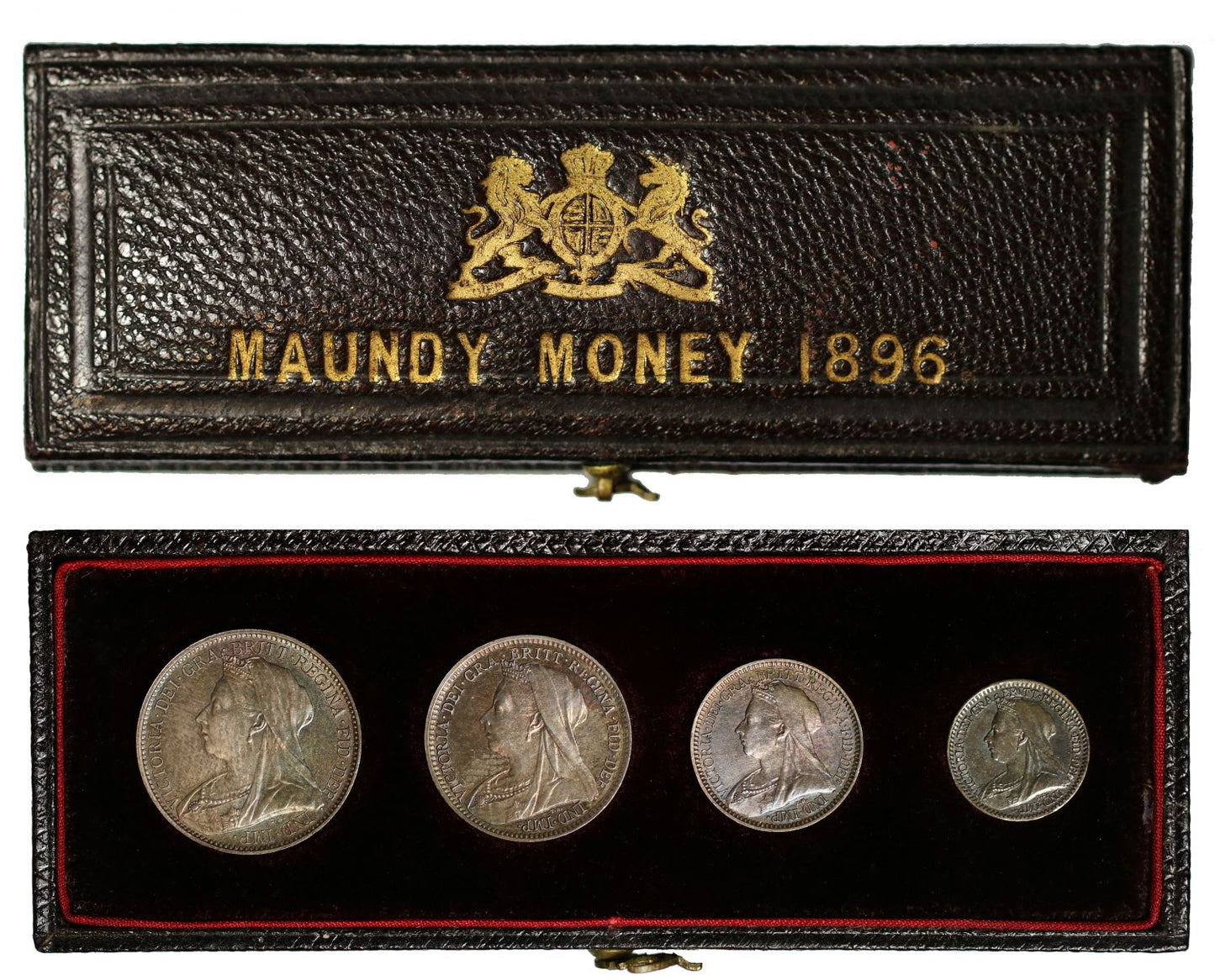 Victoria 1896 Maundy set in dated case of issue
