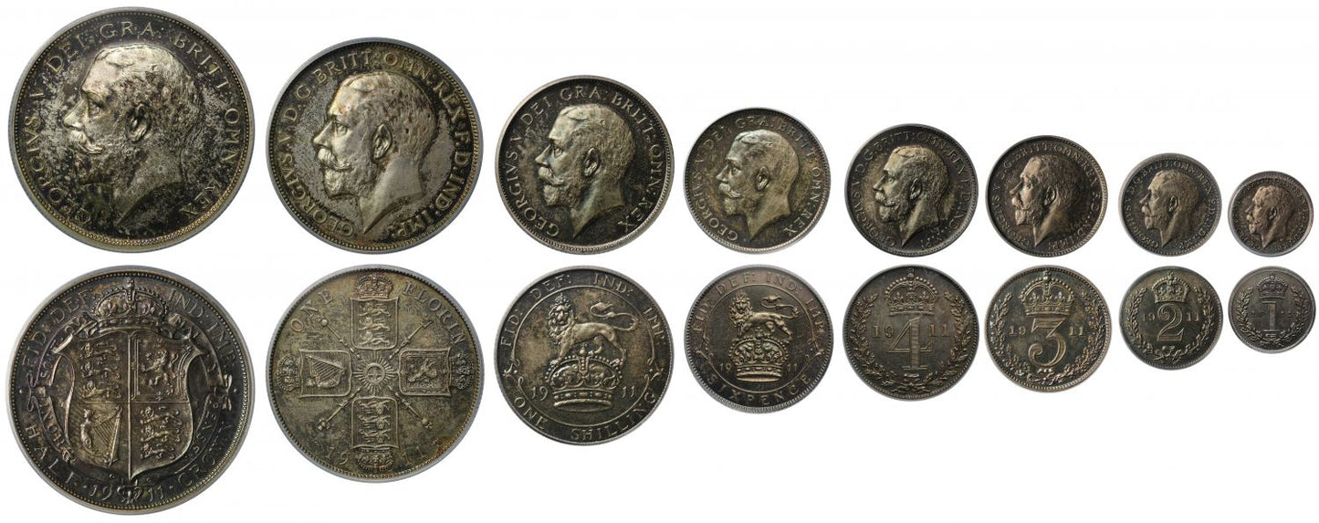 George V 1911 12-coin proof Set PR63-PR66