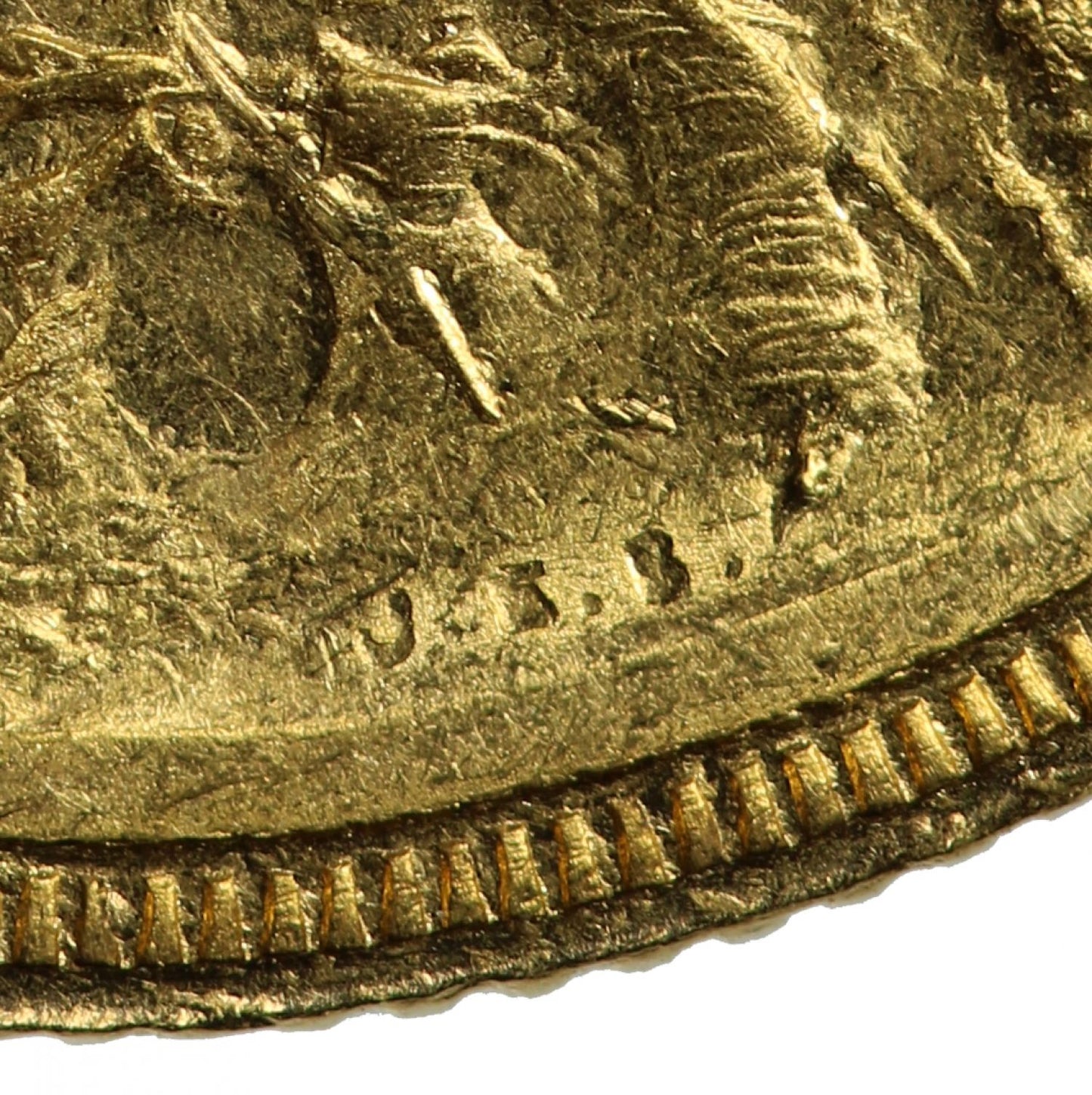 Sovereign 1887 London, hooked J, JEB close together (DISH L4)