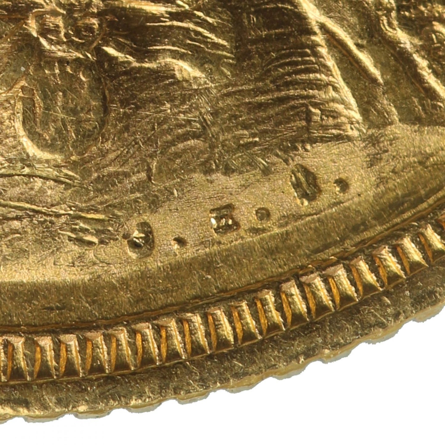 Sovereign 1887 Sydney, arc initials (DISH S5)
