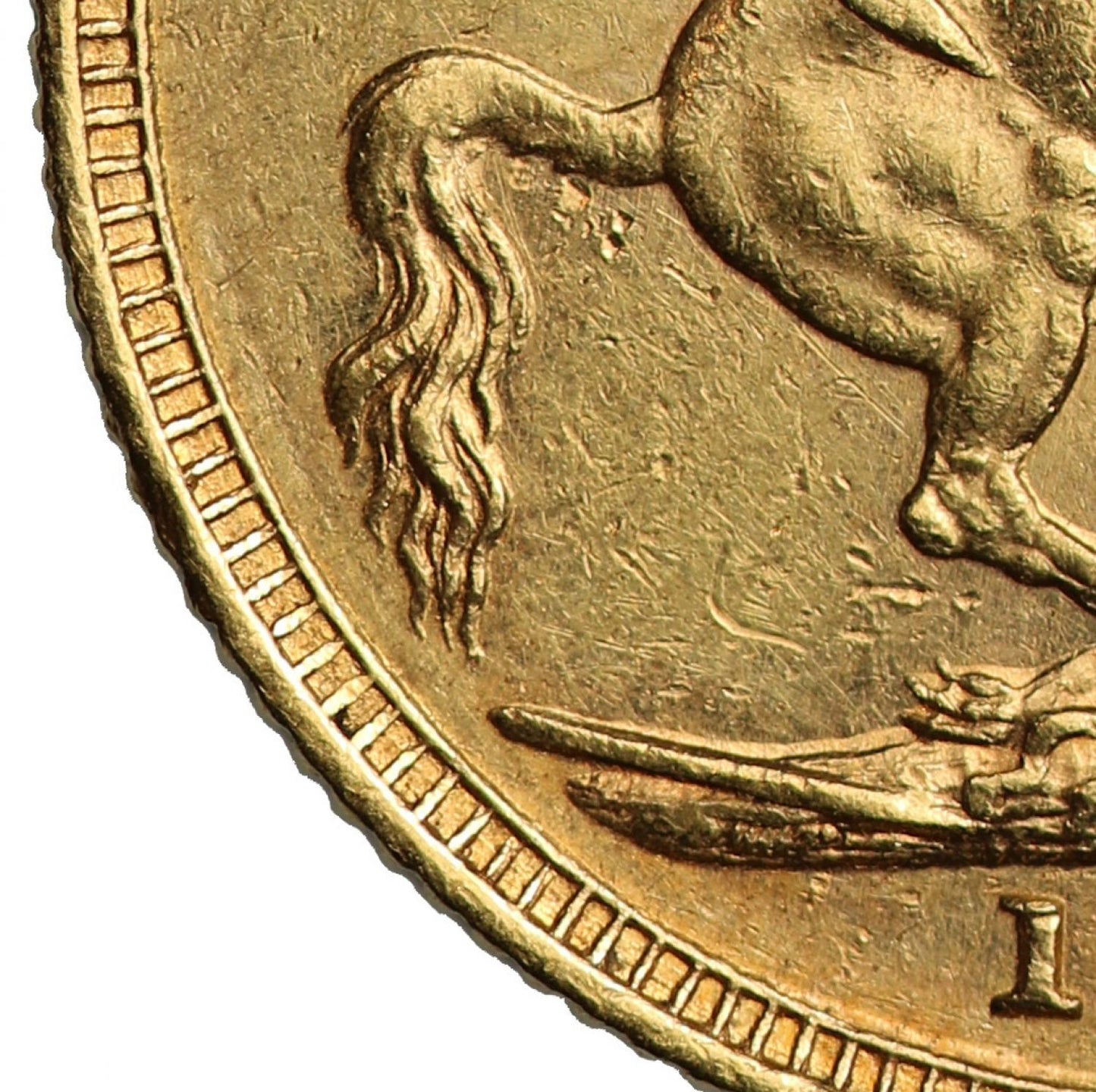 Sovereign 1891 Sydney, second legend, horse with long tail (DISH S15)