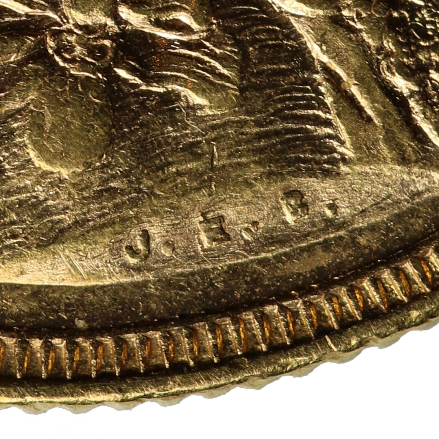 Sovereign 1887 Melbourne, first legend, hooked J, JEB higher close (DISH M2)