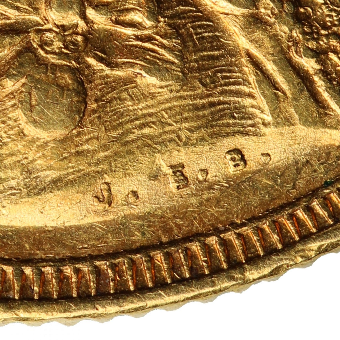 Sovereign 1887 Melbourne, first legend, hooked J, lower spaced (DISH M3)