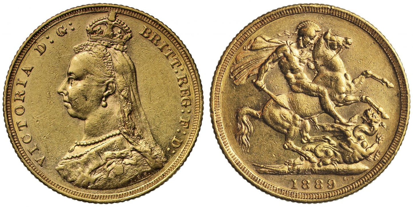 Sovereign 1889 Melbourne, first legend (DISH M11)