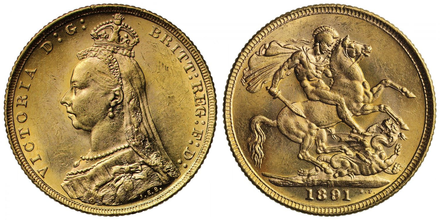 Sovereign 1891 Melbourne, long tail (DISH M16)