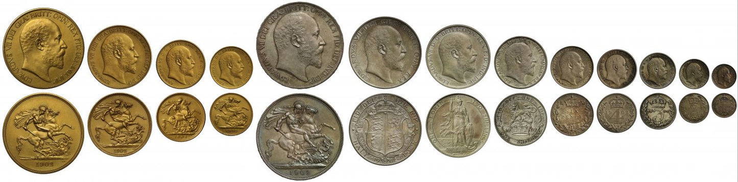 Edward VII 1902 Matt Proof Set Five Pounds down