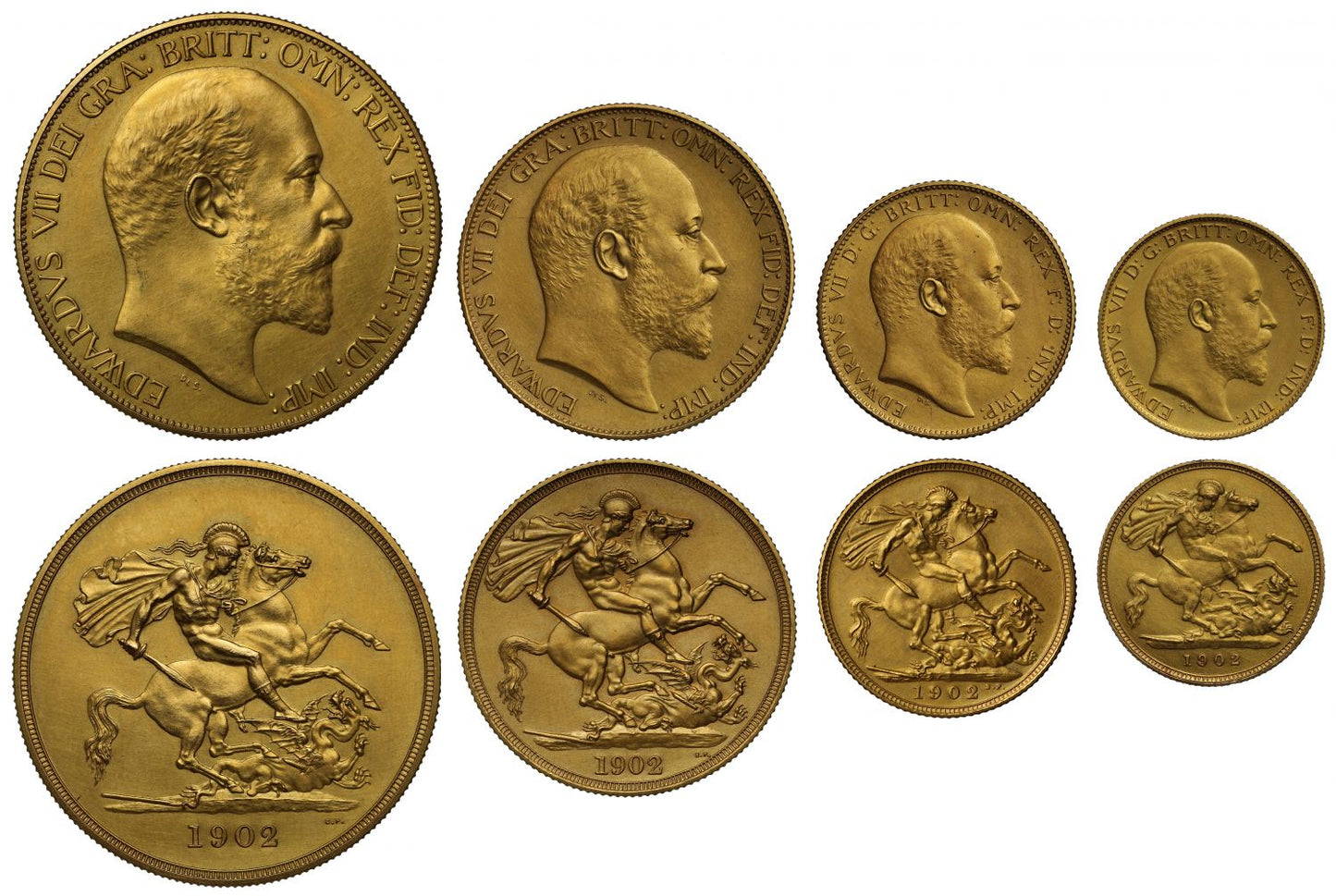 Edward VII 1902 Matt Proof Set Five Pounds down
