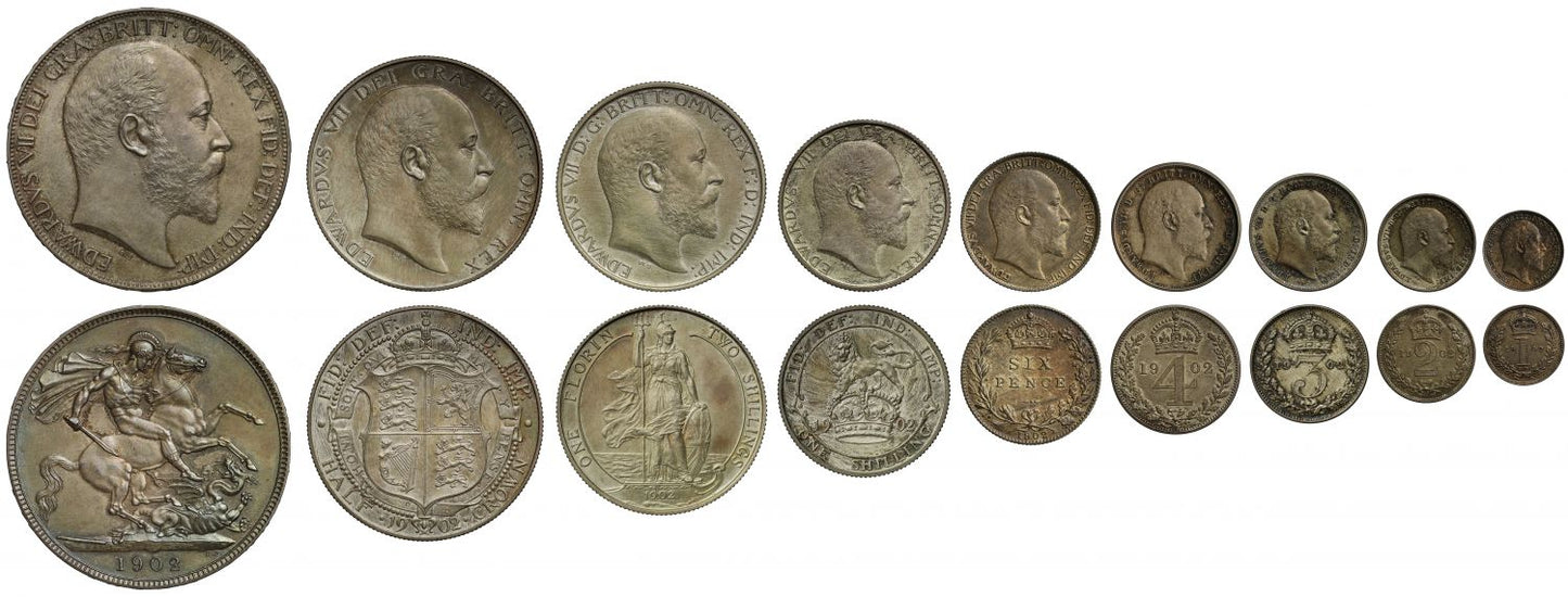 Edward VII 1902 Matt Proof Set Five Pounds down
