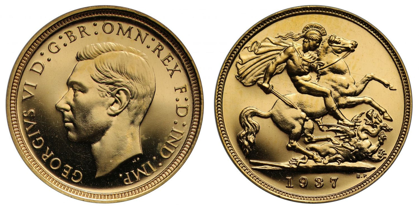 George VI 1937 proof Half-Sovereign, Coronation issue