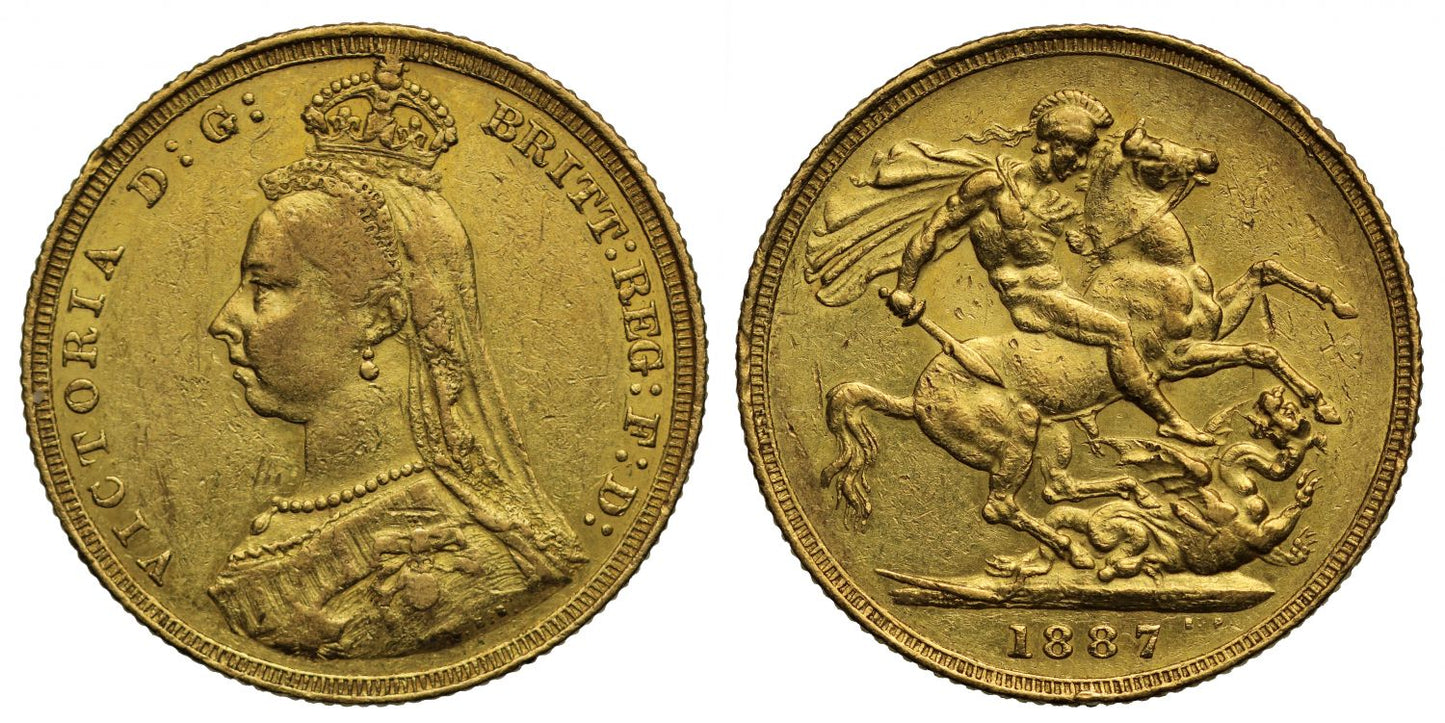 Victoria 1887 Sovereign DISH L1 R5