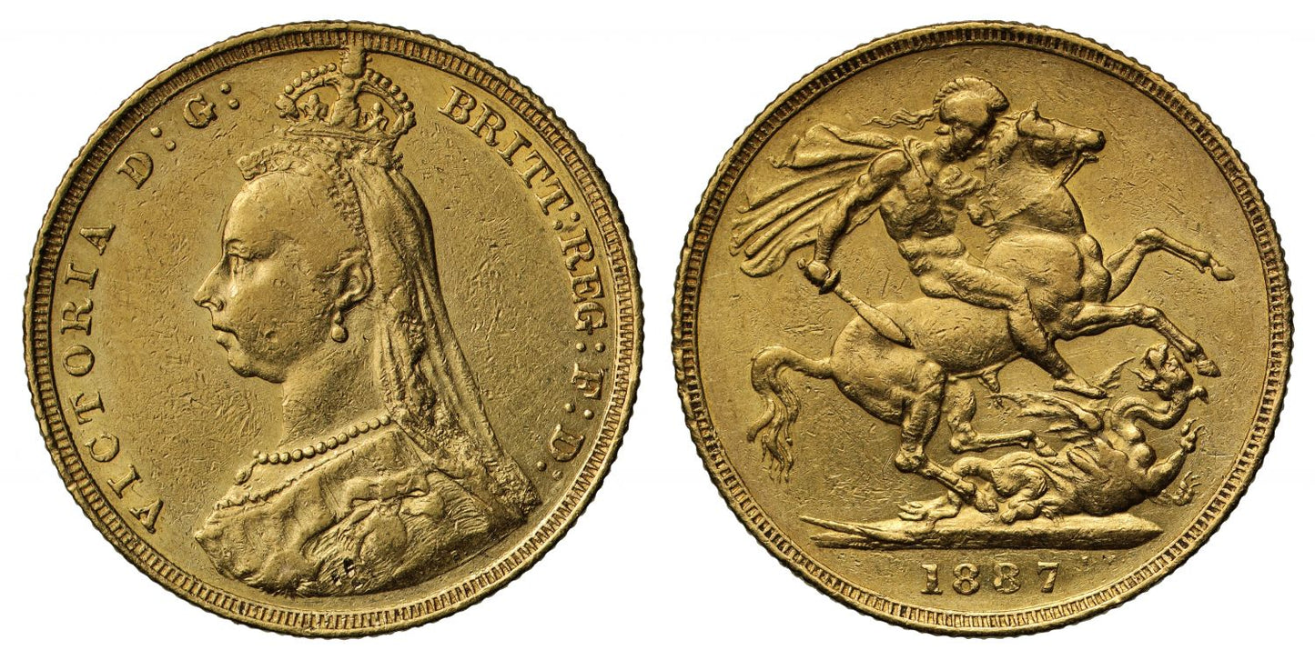 Victoria 1887 Sovereign DISH L4 R5