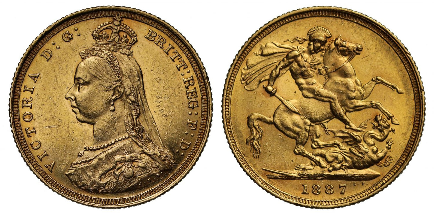 Victoria 1887 S Sovereign Dish S1 hooked J Sydney R3