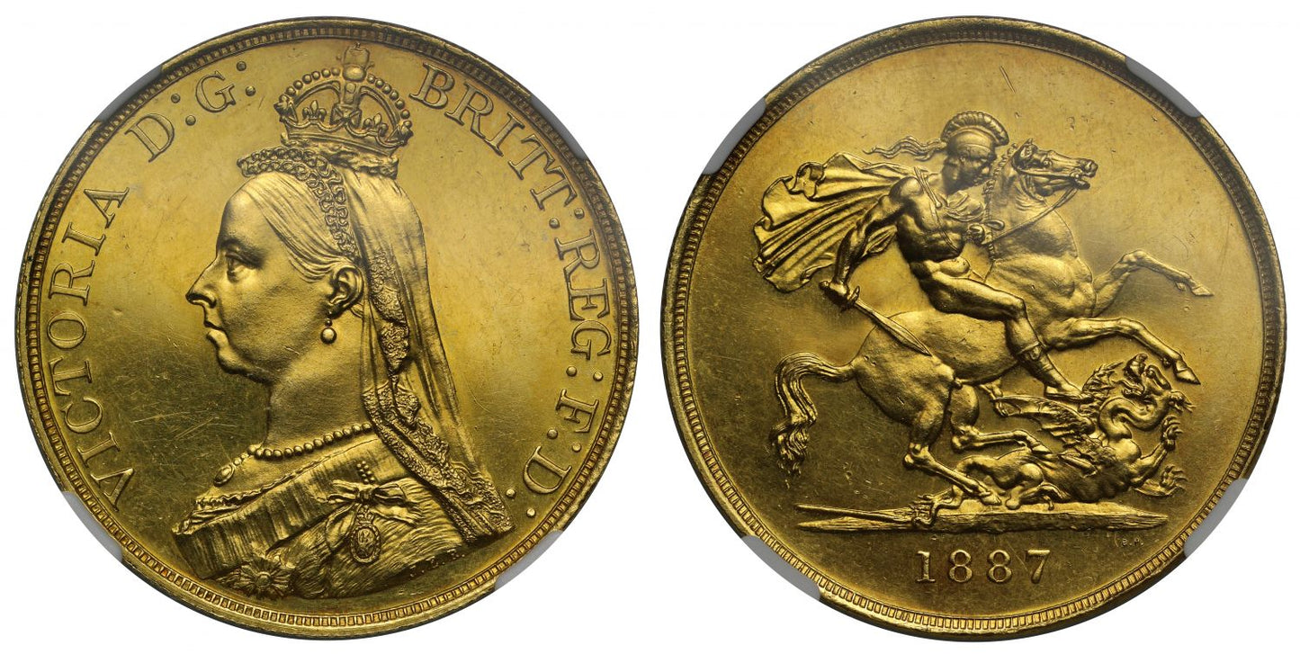 Victoria 1887 Jubilee Five-Pounds MS62